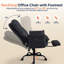 Cross Legged Home Office Chair with Footrest and Reversible Armrests for PU Leather-388191131-388191129