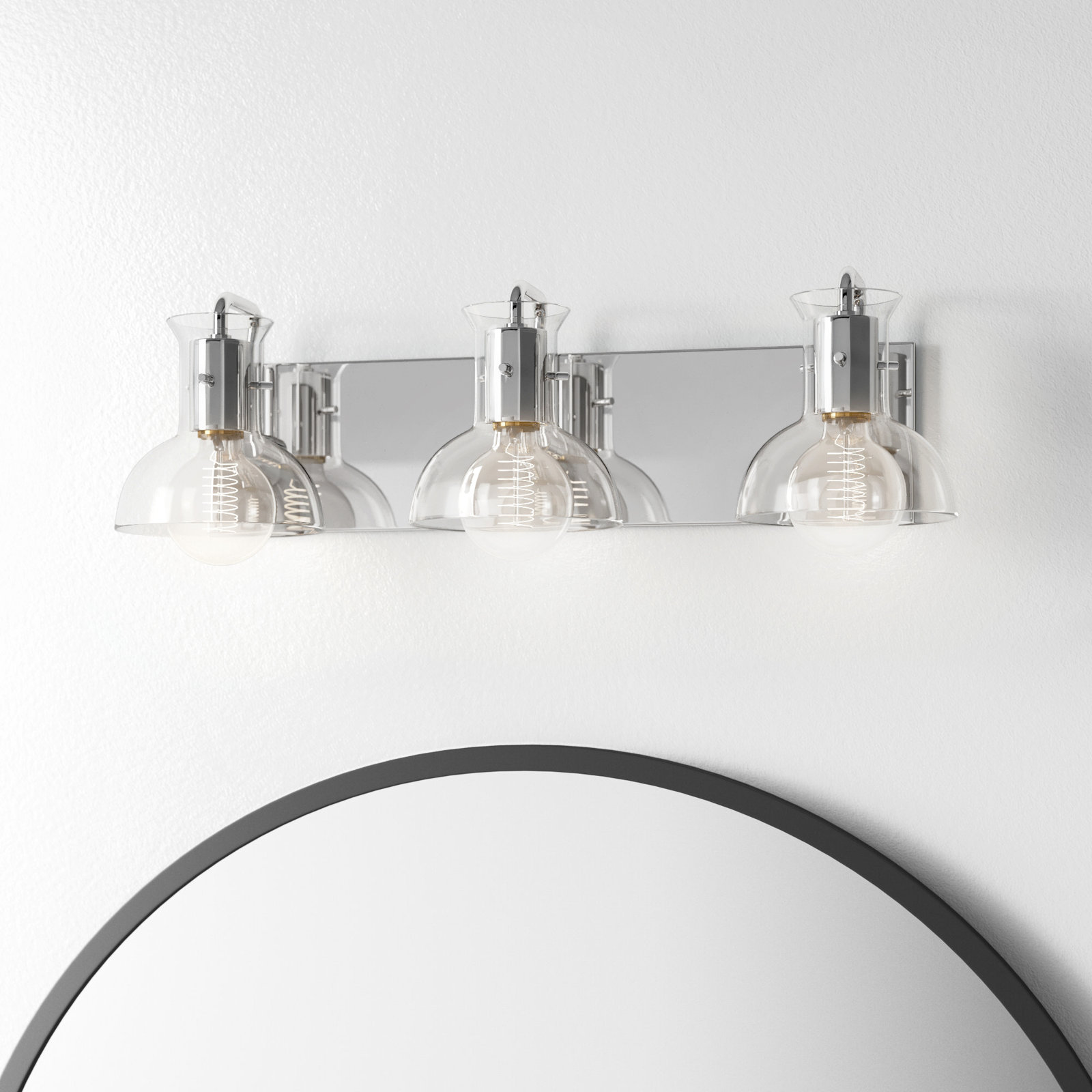 Luke 3 Light Vanity Light, Polished Nickel