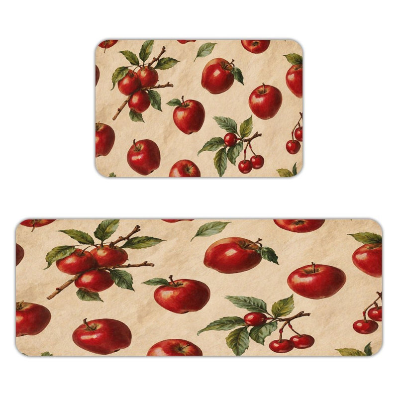 Red Apples, Kitchen Mats Set of 2