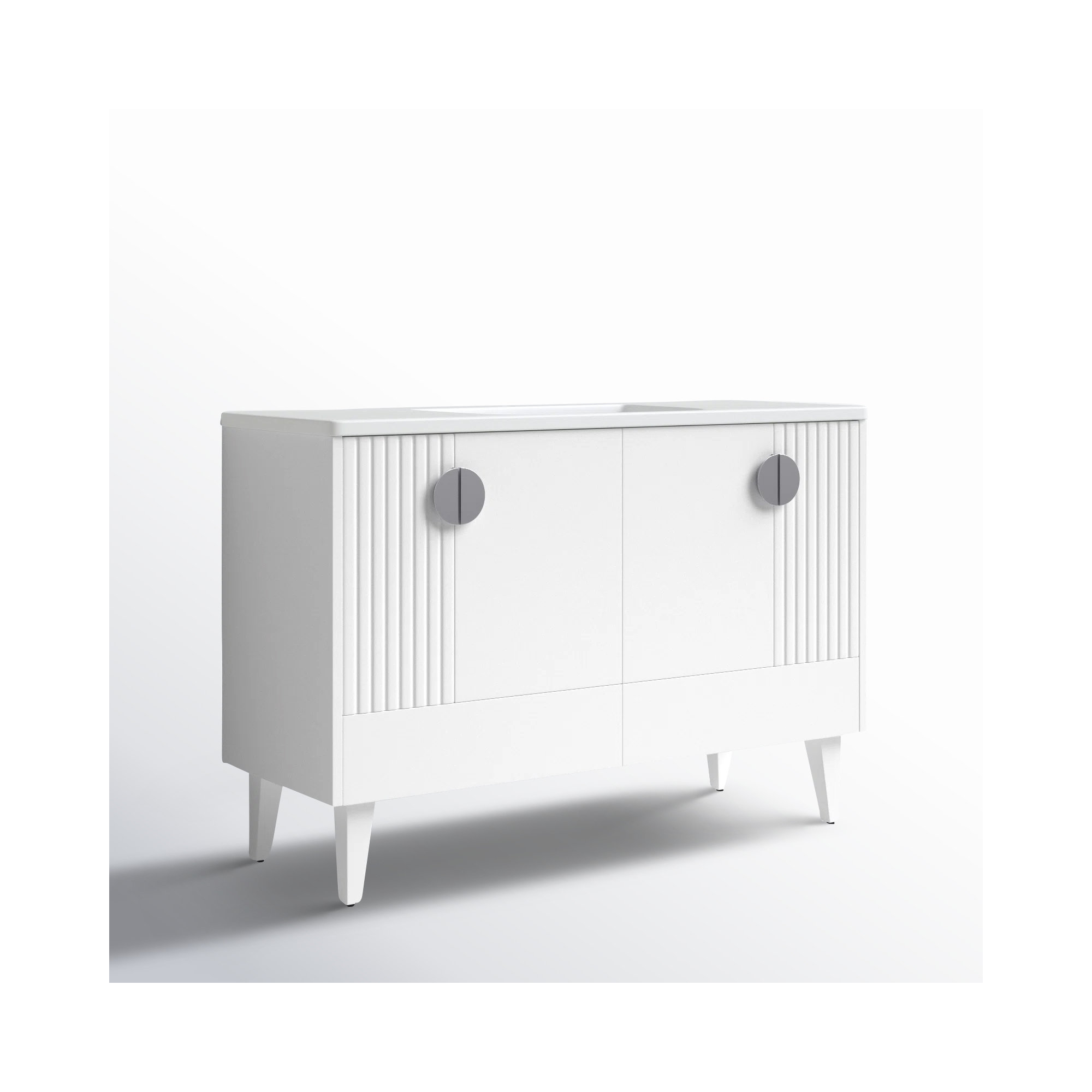 Saimah 48'' Single Bathroom Vanity, White Matte, Polished Chrome