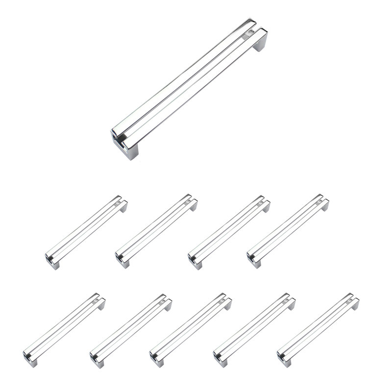 Dowell   6 1/4 Inch Centre Finger Pull Multipack (Set Of 10), Chrome