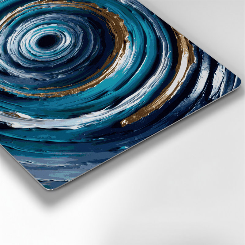 Art mural en métal Sci Fi Wormhole, H 132 po x l 168 po x P 0,05 po