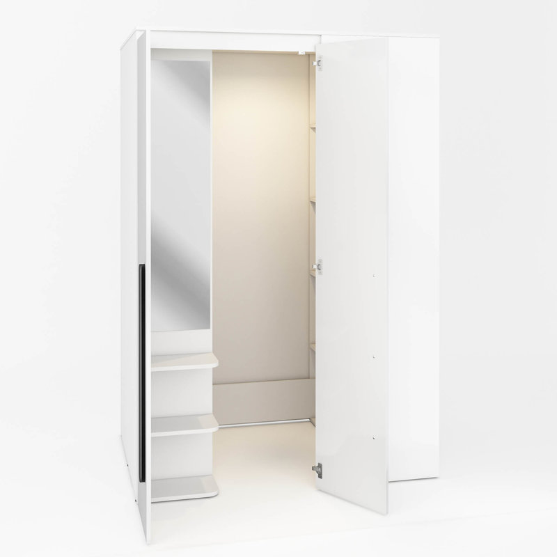 2 Door Manufactured Wood Wardrobe, White