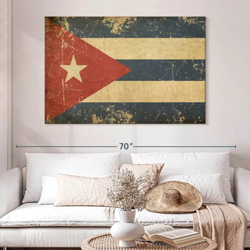 Borges Cuba Flag, 34" H x 51" W