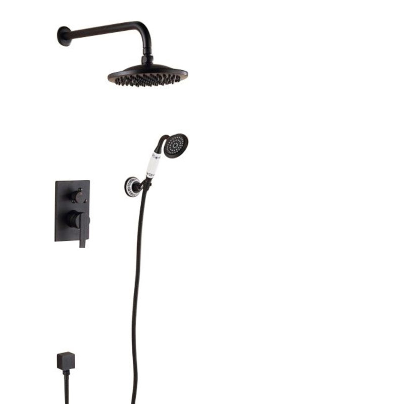 Ancient Ceramic Wall-Mounted Shower System with Handheld Shower and Antique Finish