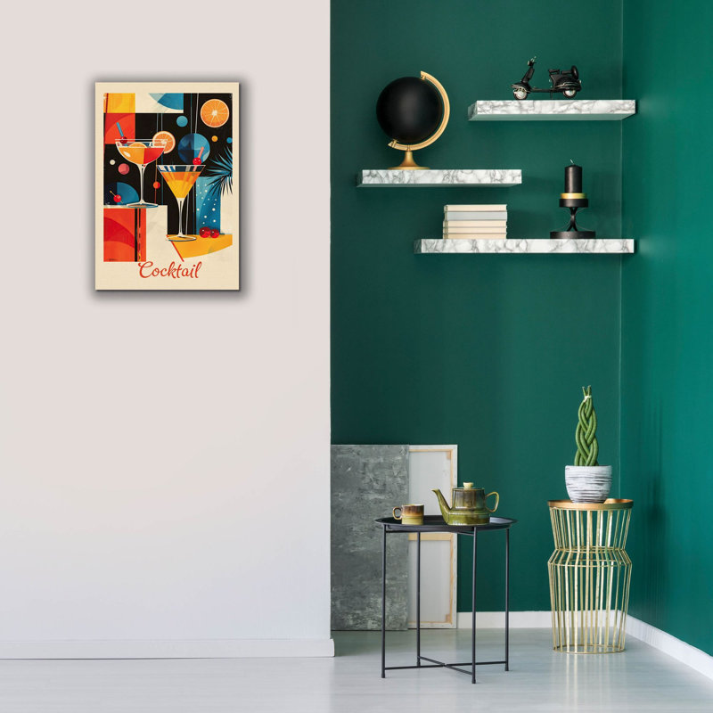  «Vintage Abstract Cocktail Affiche 1» par Momart, art mural sur toile, 18 po x 26 po, H 26 po x l 18 po