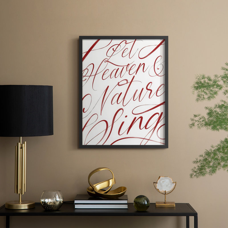 «Heaven and Nature», reproduction encadrée - bois massif, H 11 po x l 9 po, Rouge, Noir, noir, noir, noir