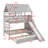 Twin Over Twin House Bunk Bed With Slide, Trundle And Storage Staircase, Roof And Window Design-960442483