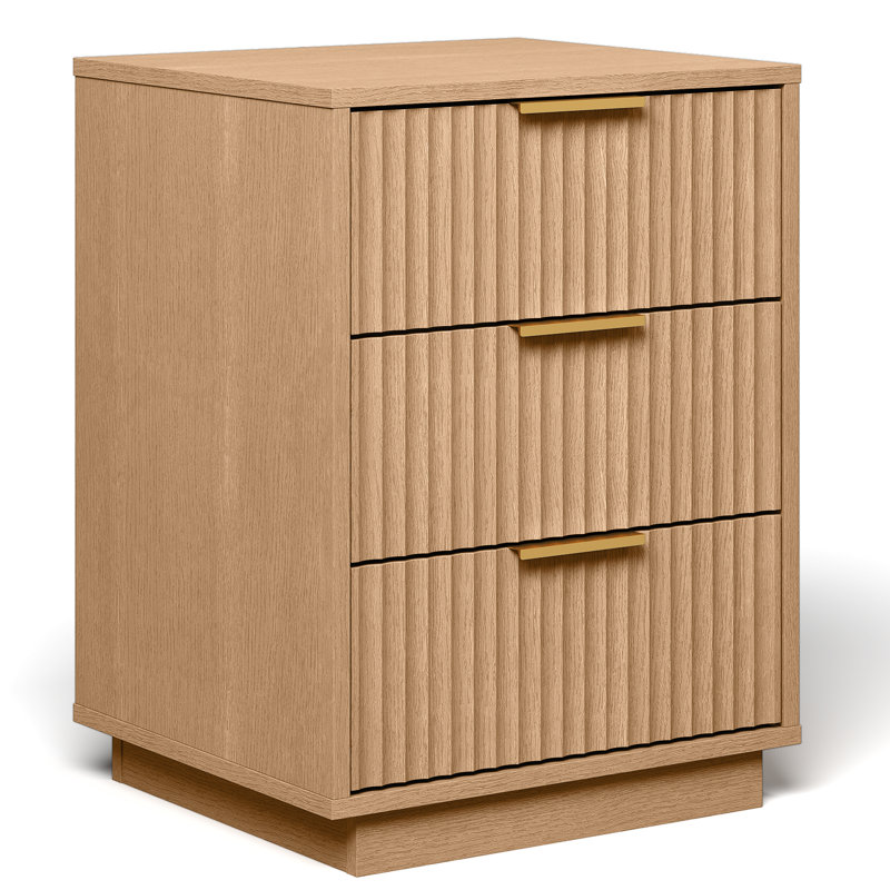 3-Drawer Nightstand,Set of 2, Brown