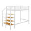 Lit mezzanine simple en métal, équipé d'une tablette de rangement supérieure et d'une échelle avec rangement latéral-1703260482