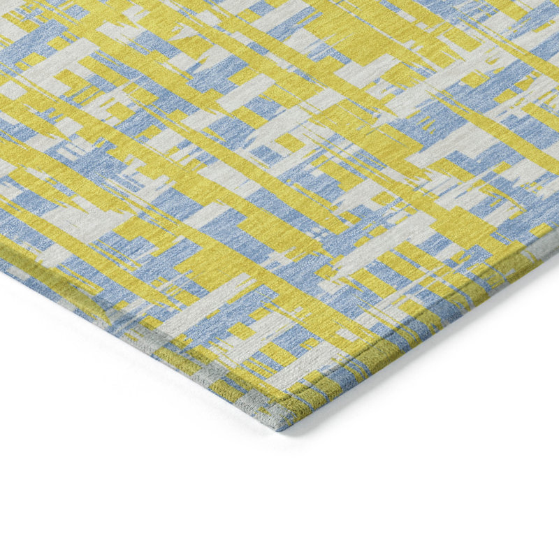 Tapis beige intérieur / extérieur lavable à la machine Chayden ACN1060, Rectangulaire 8 pi x 10 pi