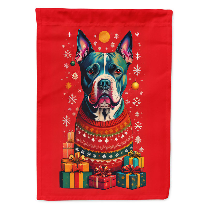Drapeau de maison de Noël en polyester double face H 40 po x l 28 po