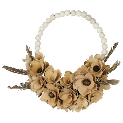 Couronne à raser en bois avec plumes