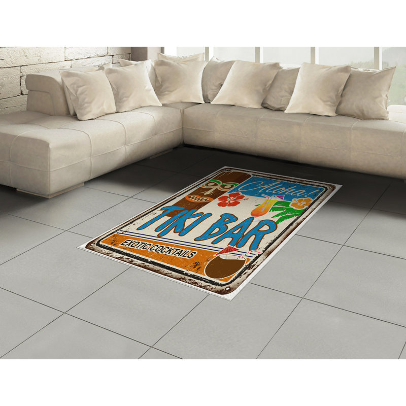 Tapis décoratif Tiki Bar, Rectangle— 4 pi x 5 pi 8 po
