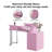 Manicure Nail Table For Nail Tech With Visible Display Desktop, Nail Workstation With Dust Collector, Wrist Cushion And 4 Large Drawers, Pink