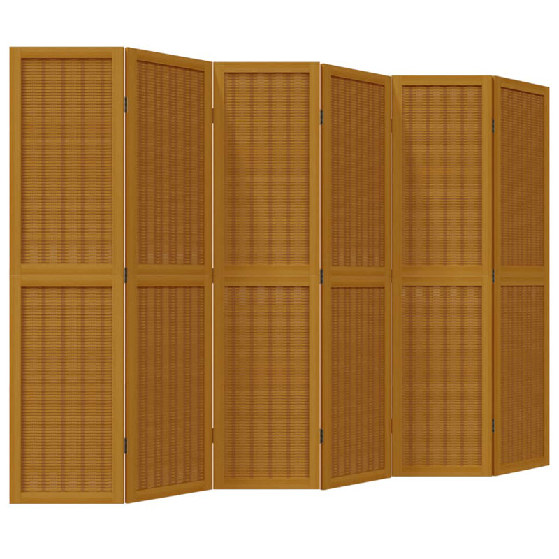 Aleinah 215cm W 6 - Panel Solid Wood Folding Room Divider, 160cm H x 215cm W