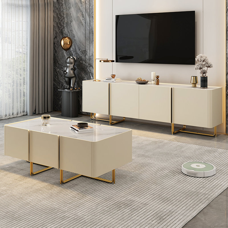 Meuble télé pour la maison jumelé à une table basse
