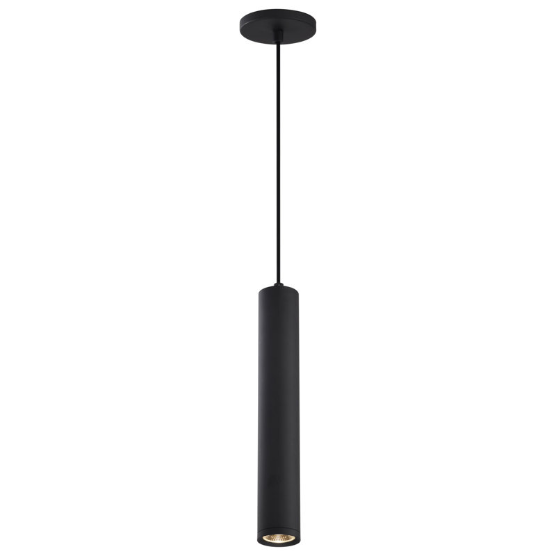 Jabien 1-Light Dimmable Aluminum Pendant , Matte Black