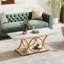 Mattheu Modern Rectangle Coffee Table, Faux Marble Coffee Table for Living Room-1690680817