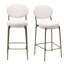 Tabouret de bar rembourré avec tabouret de comptoir rond avec dossier et repose-pieds (ensemble de 2)-1480255