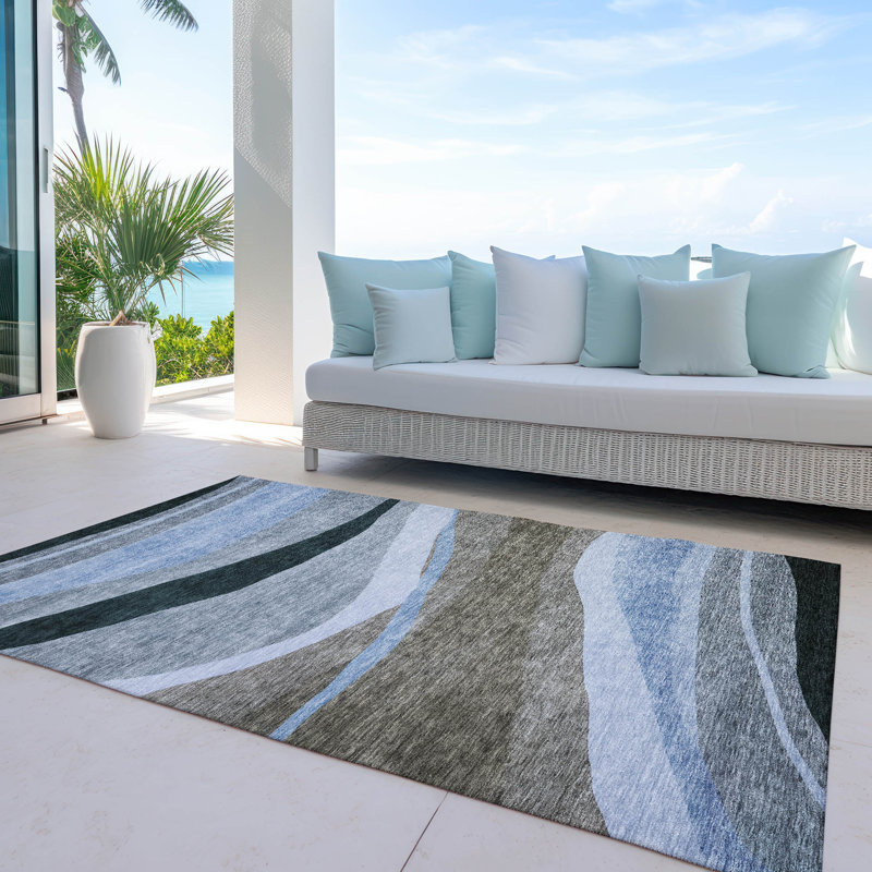 Segin Machine Washable Indoor/Outdoor Rug, Rectangle 10' x 14'