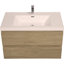 36" Floating Bathroom Vanity with Sink, Modern Wall-Mounted Bathroom Storage Vanity Cabinet with Resin Top Basin and Drawers-111123661