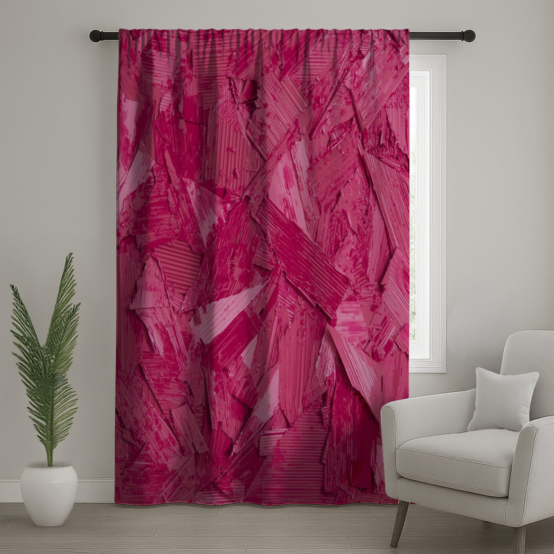 Rideaux de fenêtre abstraits texturés roses, voilages et voilages occultants - 1 panneau, 50 po x 92 po - 1 panneau, Blocage