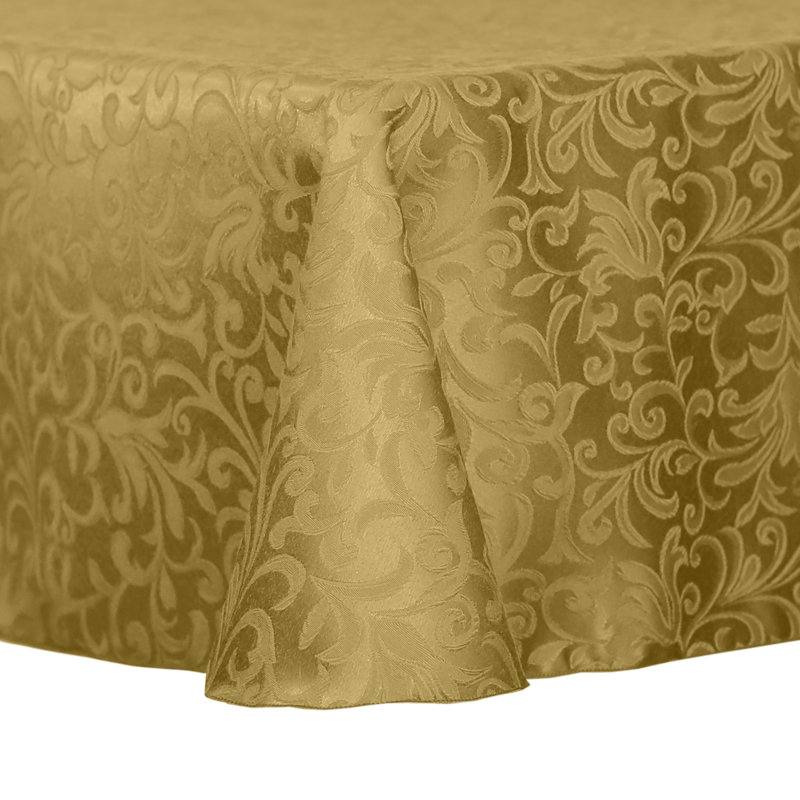 Rosdorf Park Damask Somerset Tablecloth Square, 108" x 108", Gold, 10