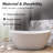 61-Inch Double Slipper Freestanding Solid Surface Bathtub With Drain-117989298