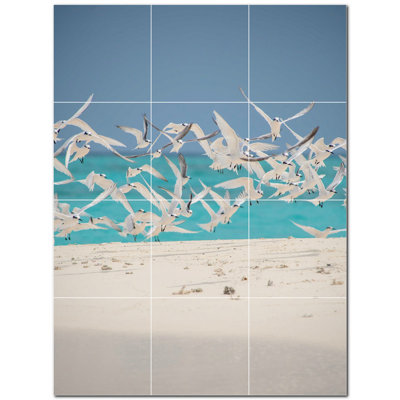 Murale en céramique satinée Bird Photo 12 po x 12 po Bird