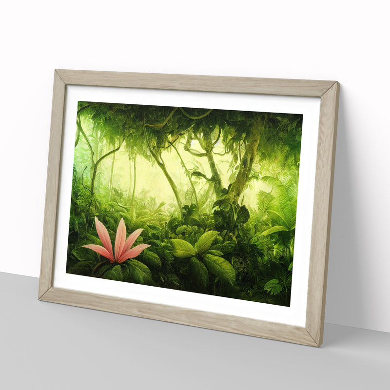 Jungle Plants Vol.1 - Framed Print, 34cm H x 46cm W x 2cm D, Oak