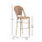 Indoor/Outdoor All-Weather Commercial Paris Chairs with Bamboo Print Frame-105453550-130346795