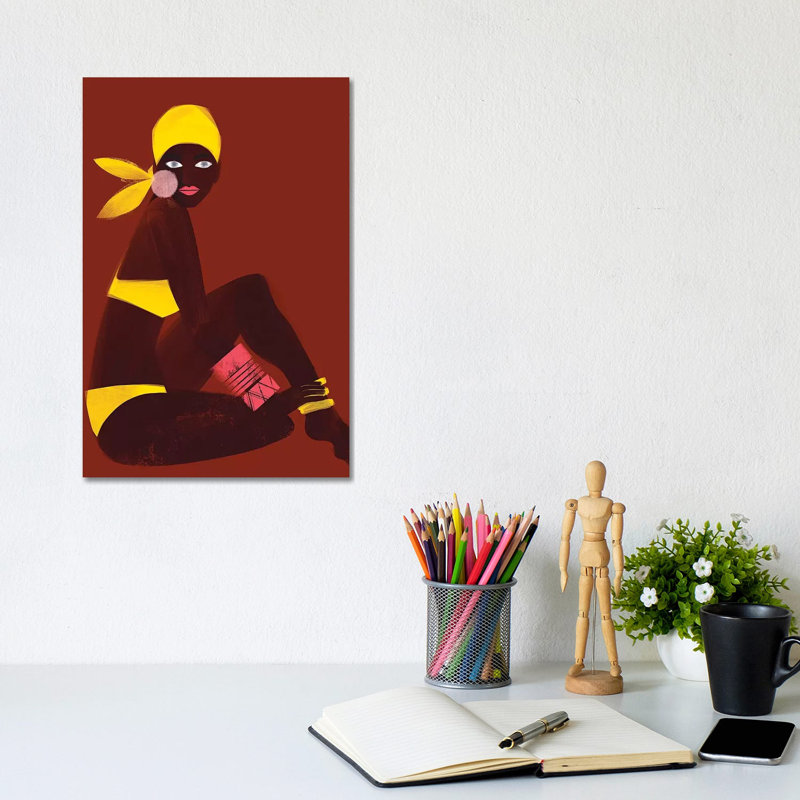 Amber Sun 1 Piece Painting on Canvas, 30.48cm H x 20.32cm W x 1.91cm D, Wrapped Canvas