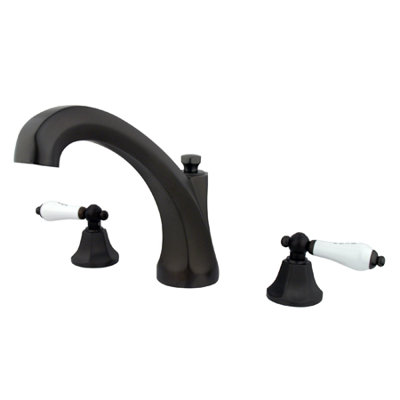 Robinet de baignoire romaine à 3 poignées et 3 poignées à fixation sur le comptoir Kingston