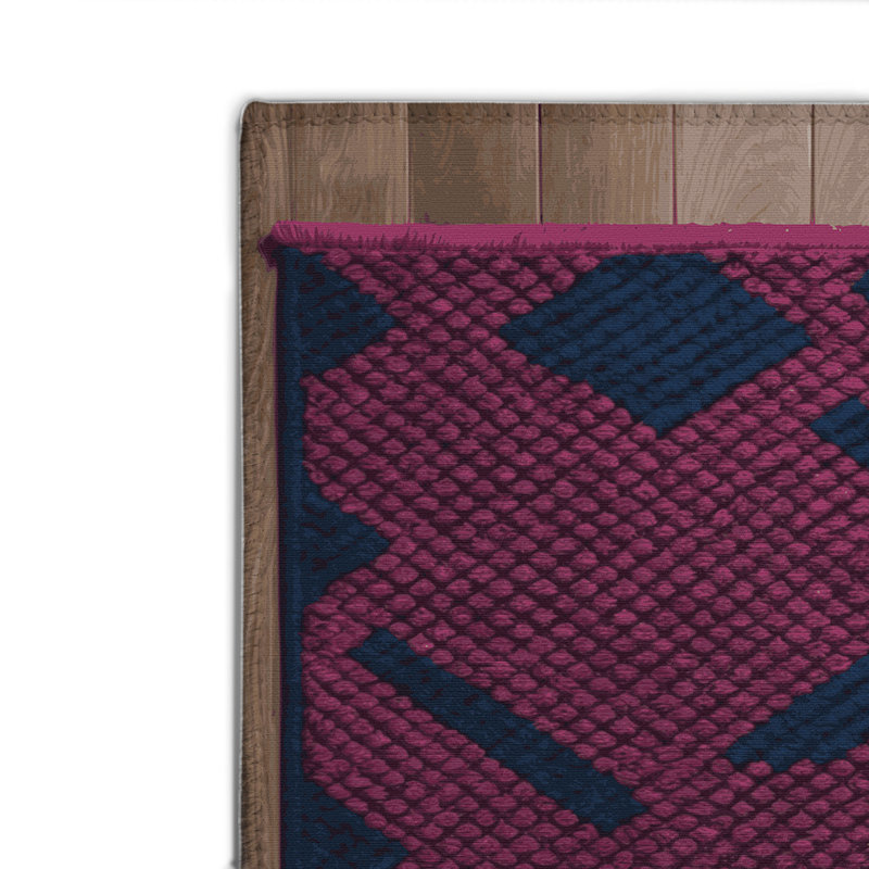 Trellis Purple Indoor and Outdoor Area Rug, Rectangle 2' x 3'