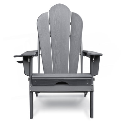Folding Outdoor Chair With Ottoman,HDPE All-Weather Folding Fire Pit Chair,  Ergonomic Design Patio Lawn Chair For Outside Deck Garden Backyardf Balcony