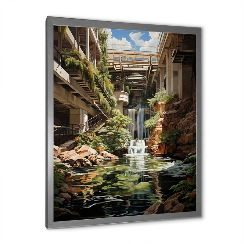 Art mural sur toile Dam, H 32 po x l 16 po x P 1 po, Cadre photo argenté
