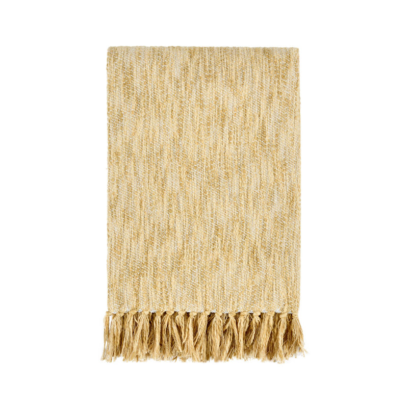 Sharma Hand Woven Throw Blanket, Yellow