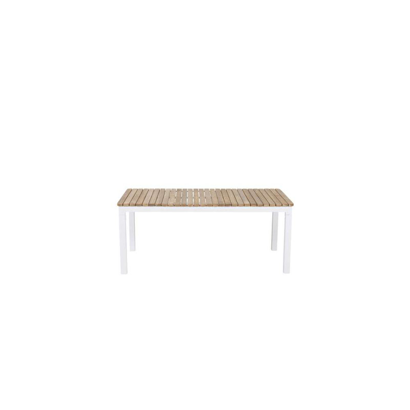 Salvador Rectangular Outdoor Dining Table , 110cm cm W 60cm cm D, White/Teak