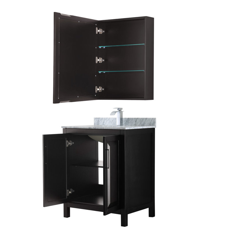 Daria 30'' W Single Vanity, Dark Gray, Polished Chrome