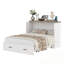 Armoire lit escamotable Murphy avec station de charge Lit plateforme multifonctionnel pliable avec 1 grand tiroir de rangement pour chambre d'amis Petite chambre-2106597659-2106597658