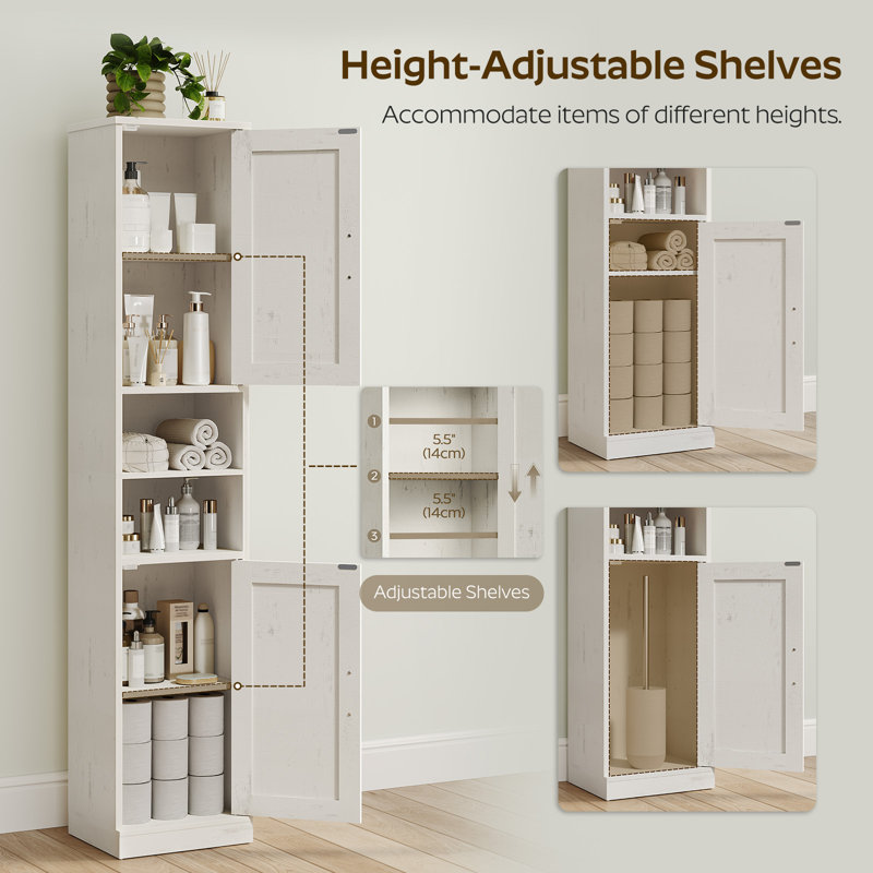 66.3''H Narrow Tall Bathroom Cabinet Linen Cabinet Storage Cabinet