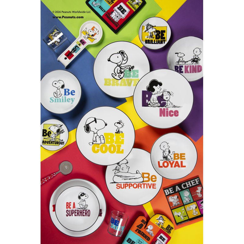 Peanuts Be Ceramic / Porcelain Agate Ceramic Jute Leather Crystal Round 1 Piece Trivet Set