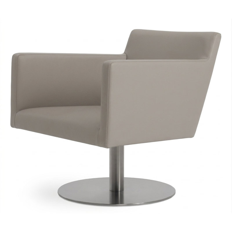 Fauteuil pivotant Vogue, Simili cuir blanc