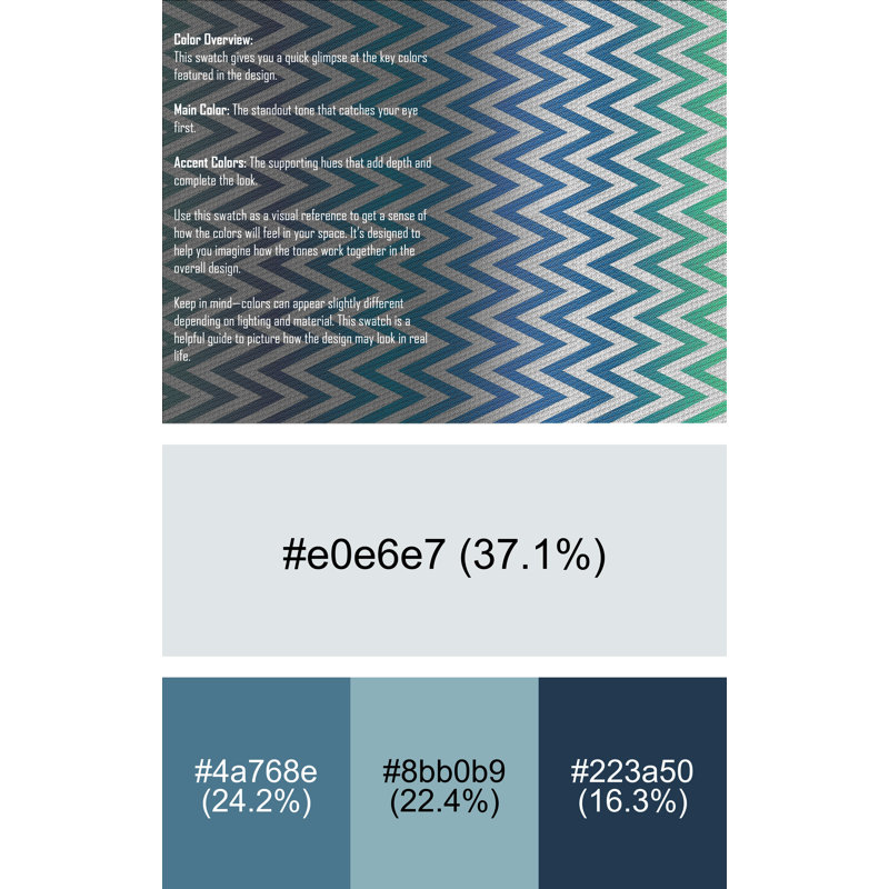 Tapis bleu aqua/gris/vert à motif Hoye, Rectangle 8 pi x 10 pi