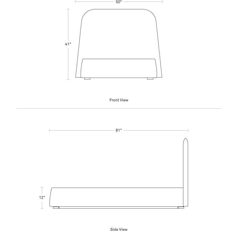 Lid Upholstered Bed, Vesper Light Grey