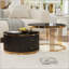 Table basse gigogne moderne 2 pièces avec tiroirs et plateau en verre trempé Modern-1249997357
