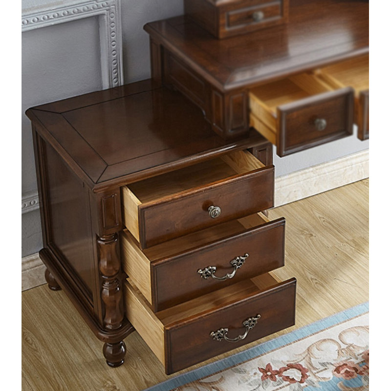 Table de chevet en bois d'hévéa