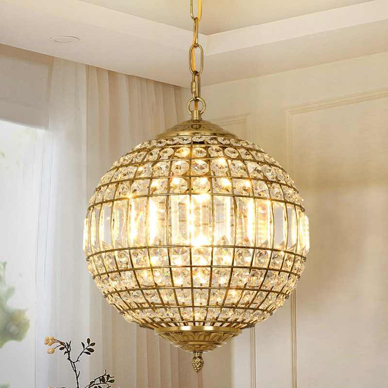 Allie Crystal 1-Light Globe Chandelier