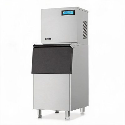 Machine à glaçons 800 lb / 24 heures, prêt pour la glace en 11 minutes, grand bac de rangement de 450 lb, machine à glaçons industrielle avec couche autonettoyante et isolante, épaisseur réglable, pour bar, restaurant et café